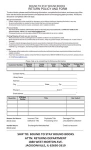 Return Policy and Form