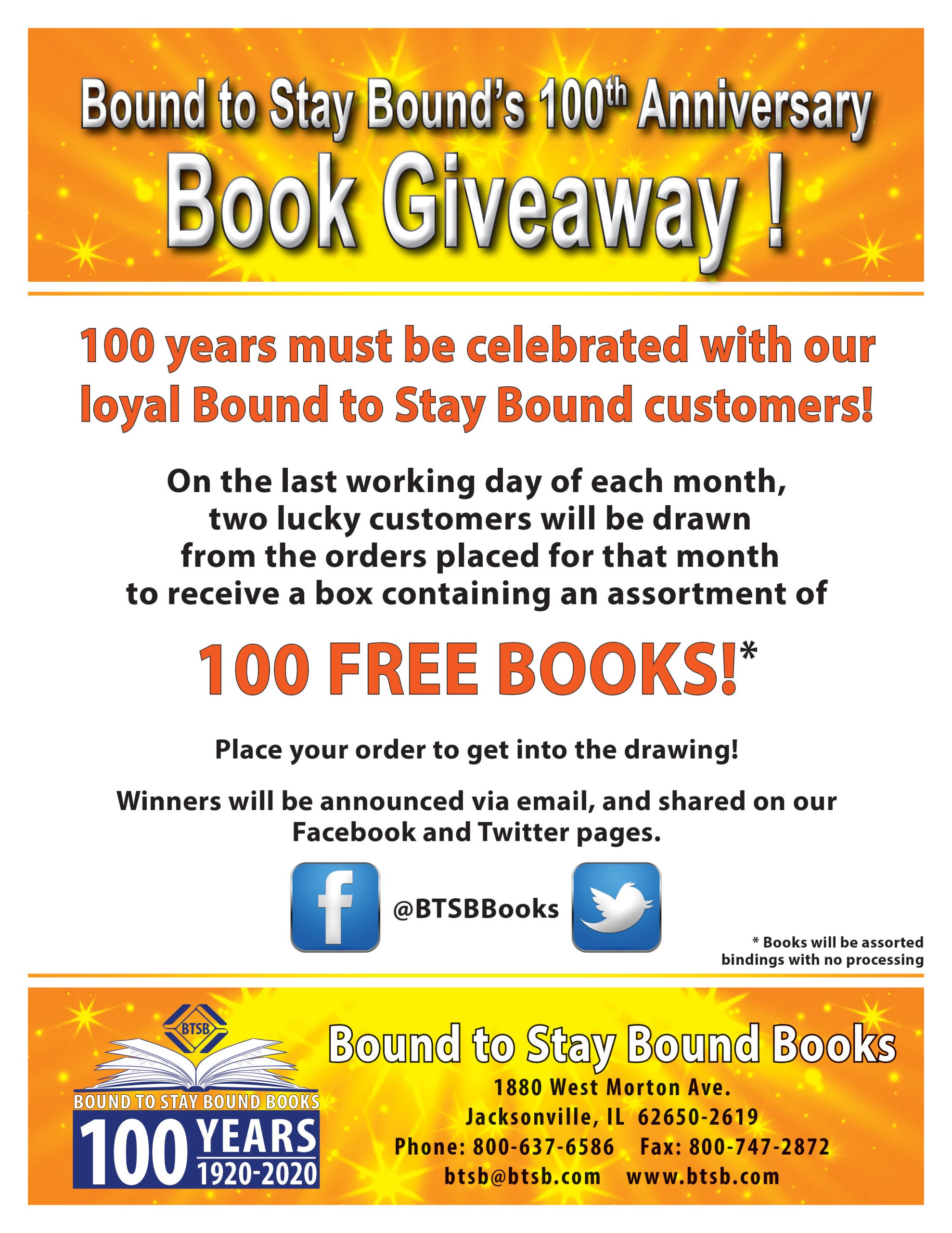 100 Books Giveaway Bound to Stay Bound Books