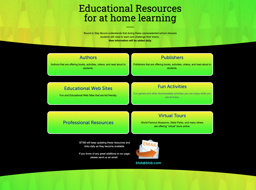 Educational Resources –  MAIN TAB Landing Page
