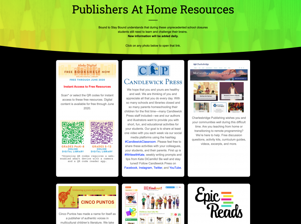Publishers At Home Resources Bound to Stay Bound Books