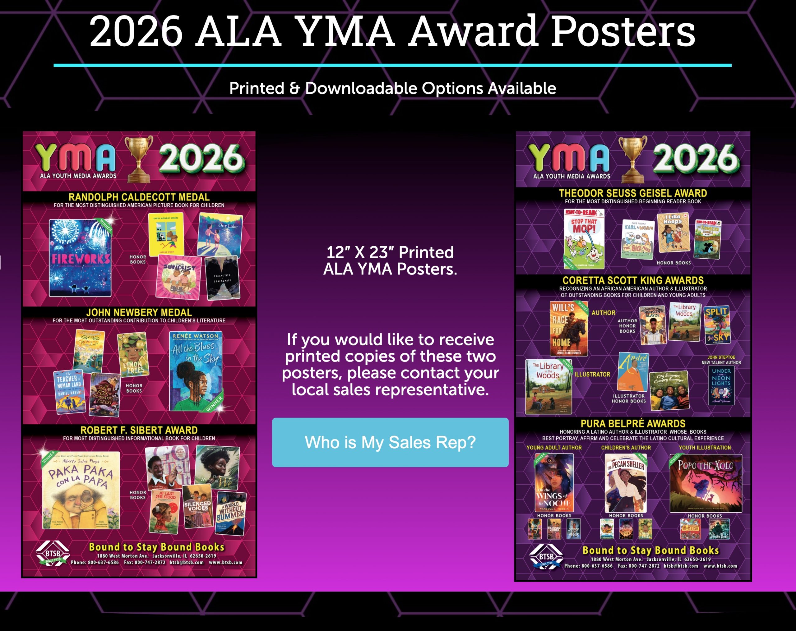 2026 ALA Youth Media Award POSTERS Bound to Stay Bound